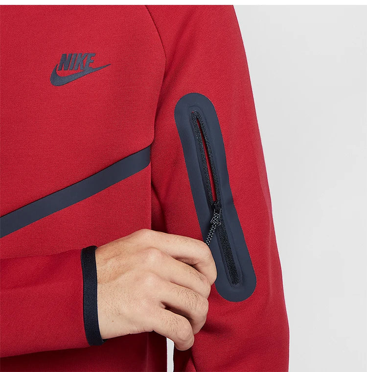 Nike Official Authentic Autumn New Men's Knitted Warm Hooded Patchwork Jacket HV0950-687