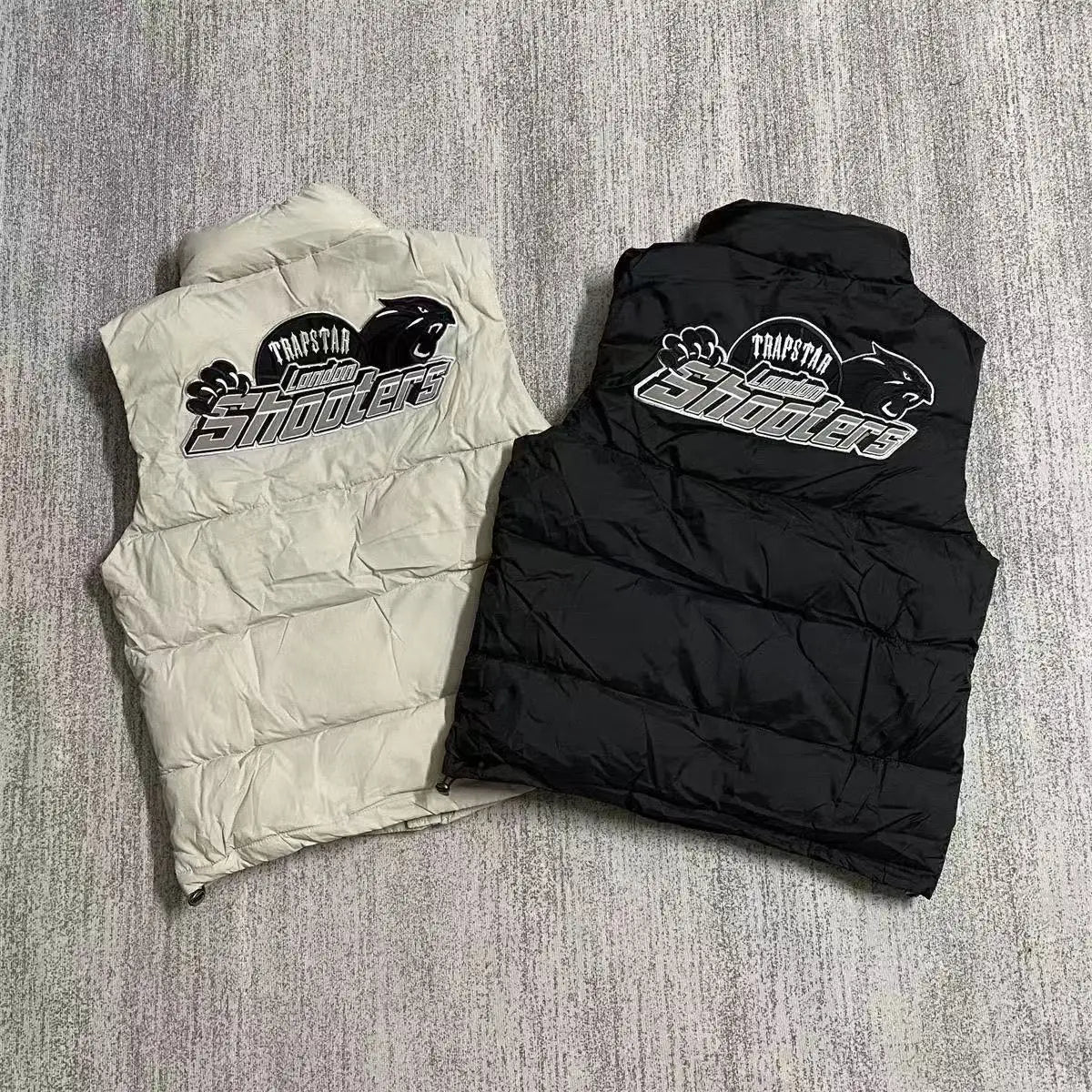 Autumn winter American style warm cotton jacket large T-tag sleeveless stand up collar embroidered men women outerwear coat