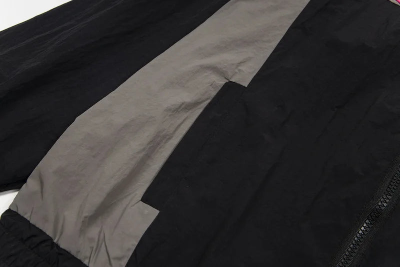 Trapstar Windproof Sport Color Block 3D Letter Embroidery Jacket Set Loose Zipper Outerwear Casual Long Pants Unisex