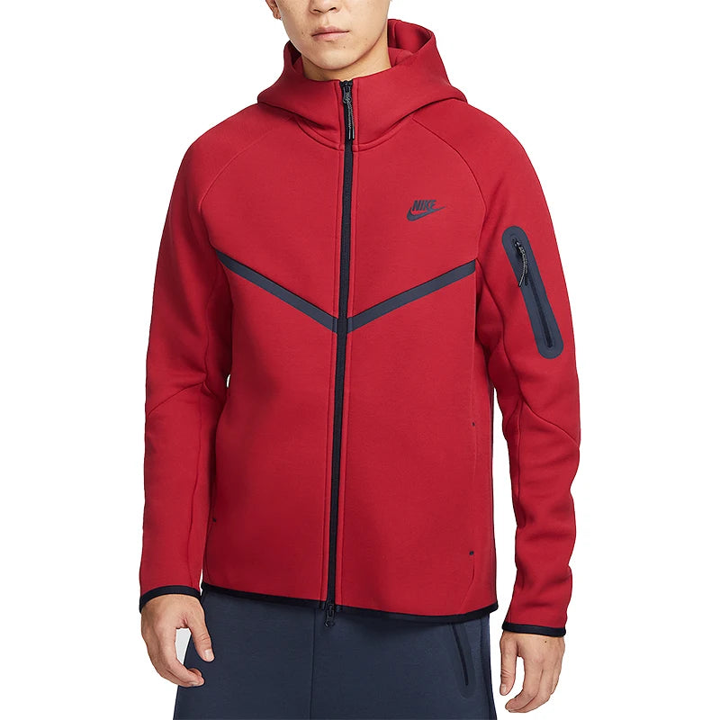 Nike Official Authentic Autumn New Men's Knitted Warm Hooded Patchwork Jacket HV0950-687