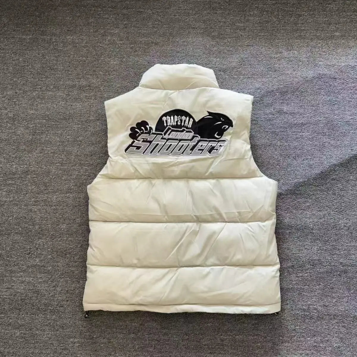 Autumn winter American style warm cotton jacket large T-tag sleeveless stand up collar embroidered men women outerwear coat