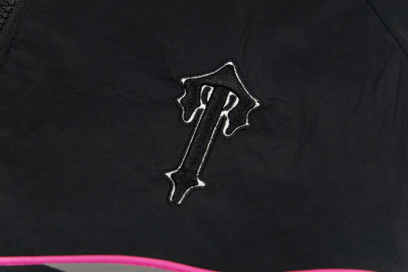 Trapstar Windproof Sport Color Block 3D Letter Embroidery Jacket Set Loose Zipper Outerwear Casual Long Pants Unisex