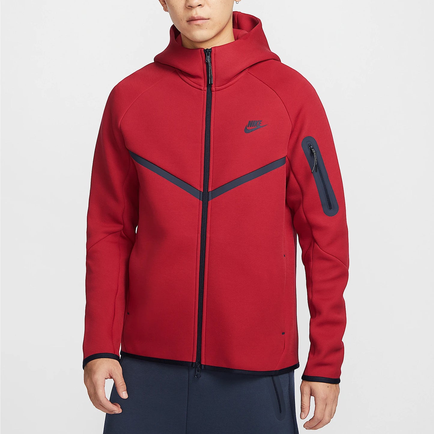 Nike Official Authentic Autumn New Men's Knitted Warm Hooded Patchwork Jacket HV0950-687