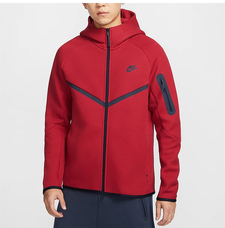 Nike Official Authentic Autumn New Men's Knitted Warm Hooded Patchwork Jacket HV0950-687