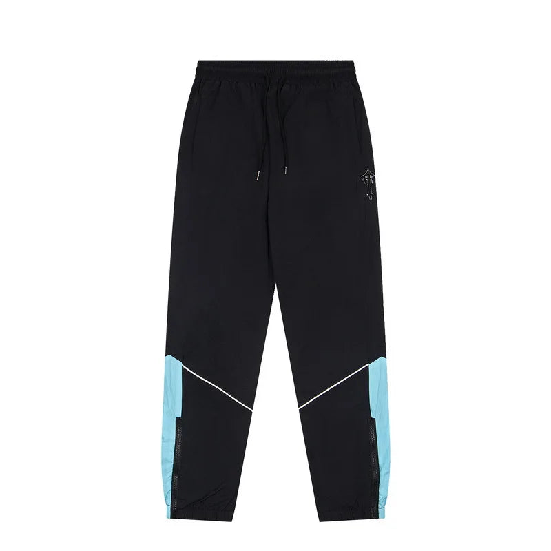 Trapstar Windproof Sport Color Block 3D Letter Embroidery Jacket Set Loose Zipper Outerwear Casual Long Pants Unisex
