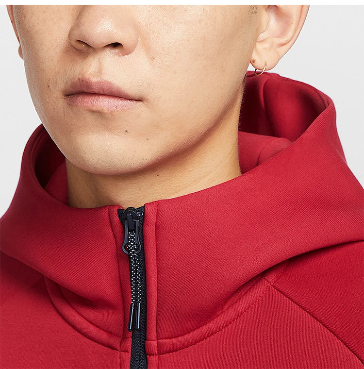 Nike Official Authentic Autumn New Men's Knitted Warm Hooded Patchwork Jacket HV0950-687